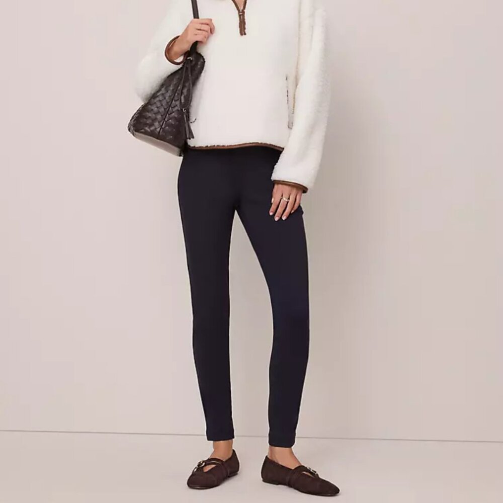 Ann Taylor Ponte Slim‑Leg Pull On Pants